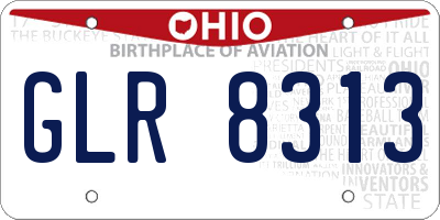 OH license plate GLR8313