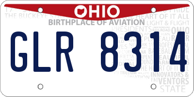 OH license plate GLR8314
