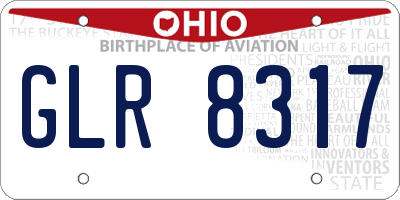 OH license plate GLR8317