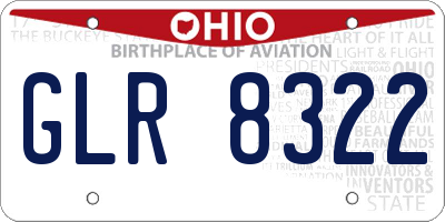 OH license plate GLR8322