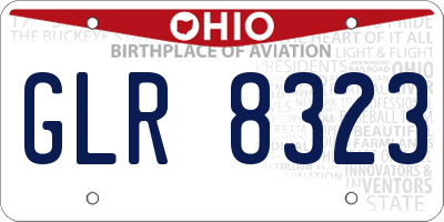 OH license plate GLR8323