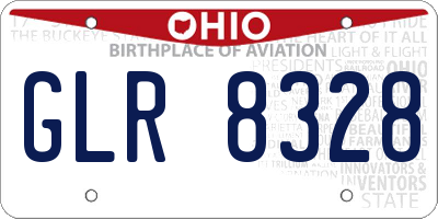 OH license plate GLR8328