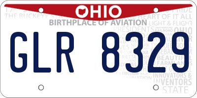 OH license plate GLR8329