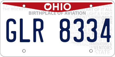 OH license plate GLR8334