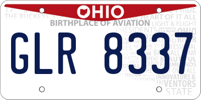 OH license plate GLR8337