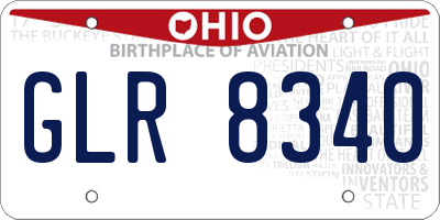 OH license plate GLR8340