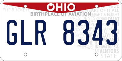 OH license plate GLR8343