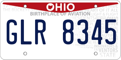 OH license plate GLR8345