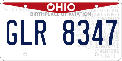 OH license plate GLR8347
