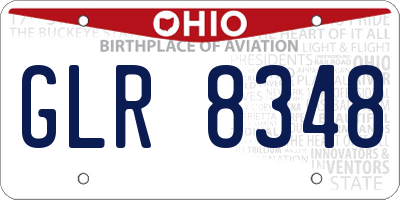 OH license plate GLR8348