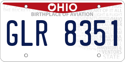 OH license plate GLR8351