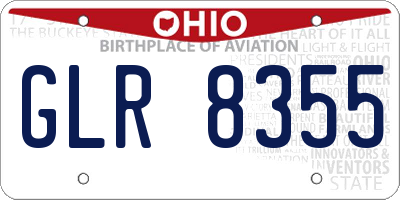 OH license plate GLR8355