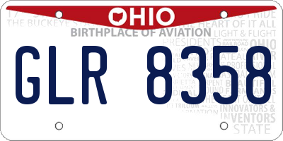 OH license plate GLR8358