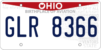 OH license plate GLR8366