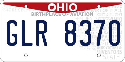 OH license plate GLR8370