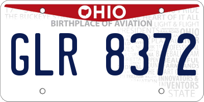 OH license plate GLR8372