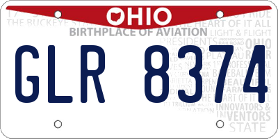 OH license plate GLR8374