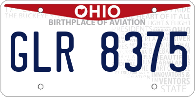 OH license plate GLR8375