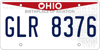 OH license plate GLR8376