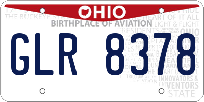 OH license plate GLR8378