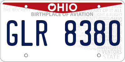 OH license plate GLR8380