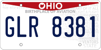 OH license plate GLR8381
