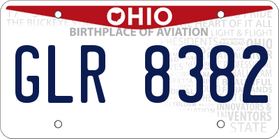 OH license plate GLR8382