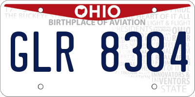 OH license plate GLR8384