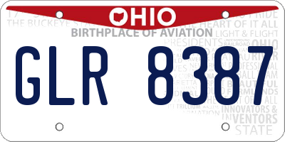 OH license plate GLR8387