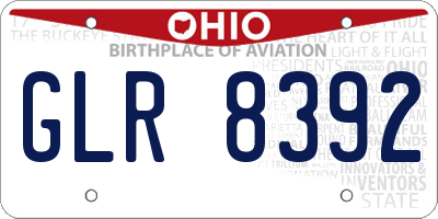 OH license plate GLR8392