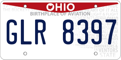 OH license plate GLR8397