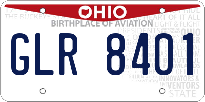 OH license plate GLR8401