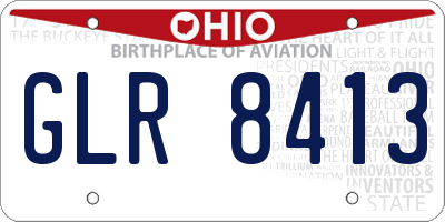 OH license plate GLR8413