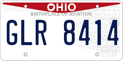 OH license plate GLR8414