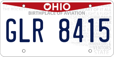 OH license plate GLR8415
