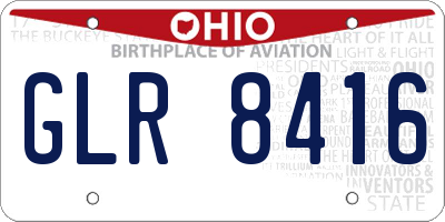 OH license plate GLR8416