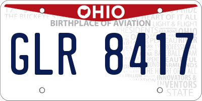 OH license plate GLR8417