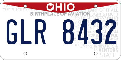 OH license plate GLR8432