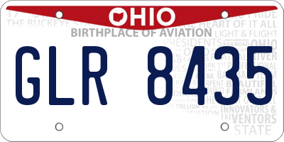 OH license plate GLR8435