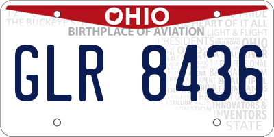 OH license plate GLR8436