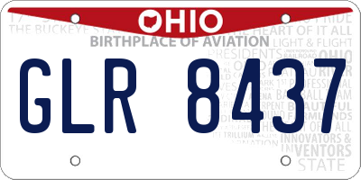 OH license plate GLR8437