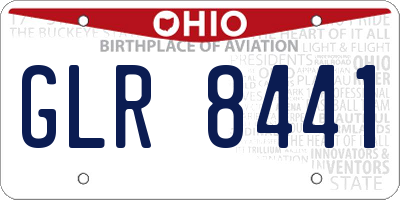 OH license plate GLR8441
