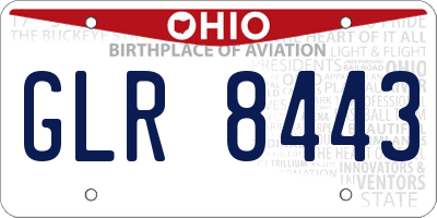 OH license plate GLR8443