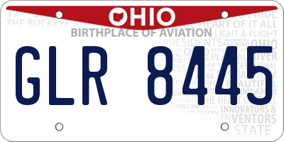 OH license plate GLR8445