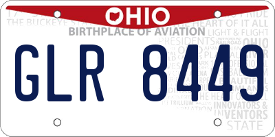 OH license plate GLR8449