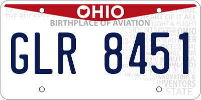 OH license plate GLR8451