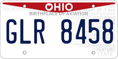 OH license plate GLR8458