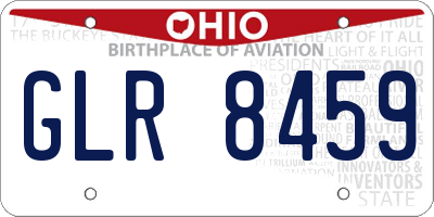 OH license plate GLR8459
