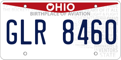OH license plate GLR8460