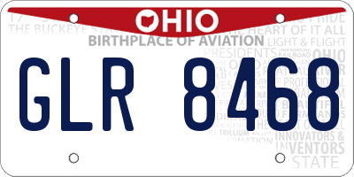 OH license plate GLR8468